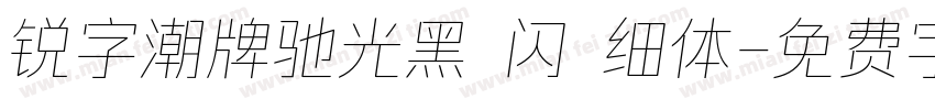 锐字潮牌驰光黑 闪 细体字体转换
